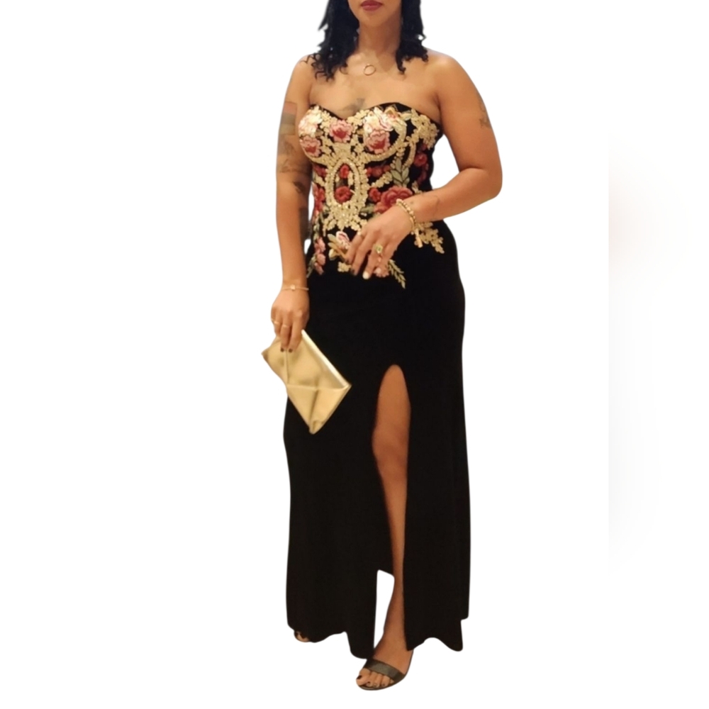 Blondie Nites Embellished Strapless Gown